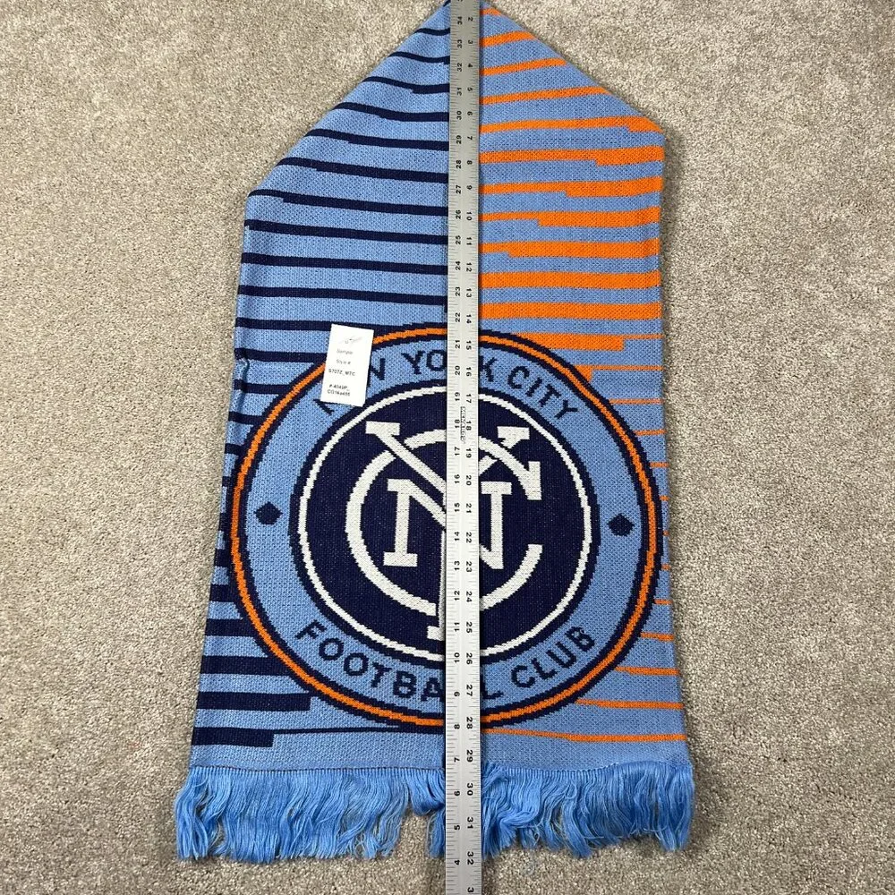 Adidas Unisex OSFA Blue‎ Orange Winter Fringe New York City FC MLS Scarf NWT
